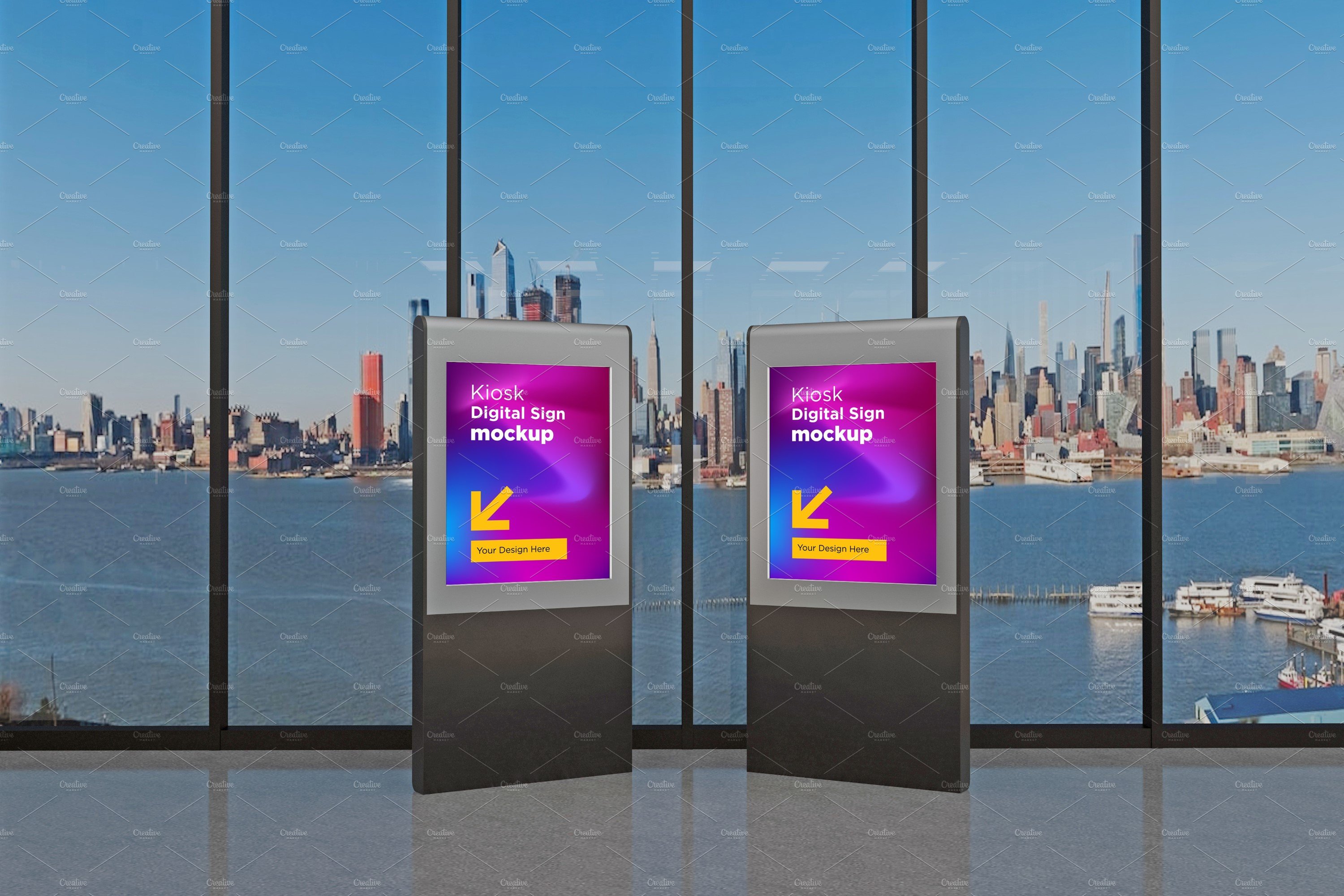 Kiosk Digital Sign Mockup cover image.