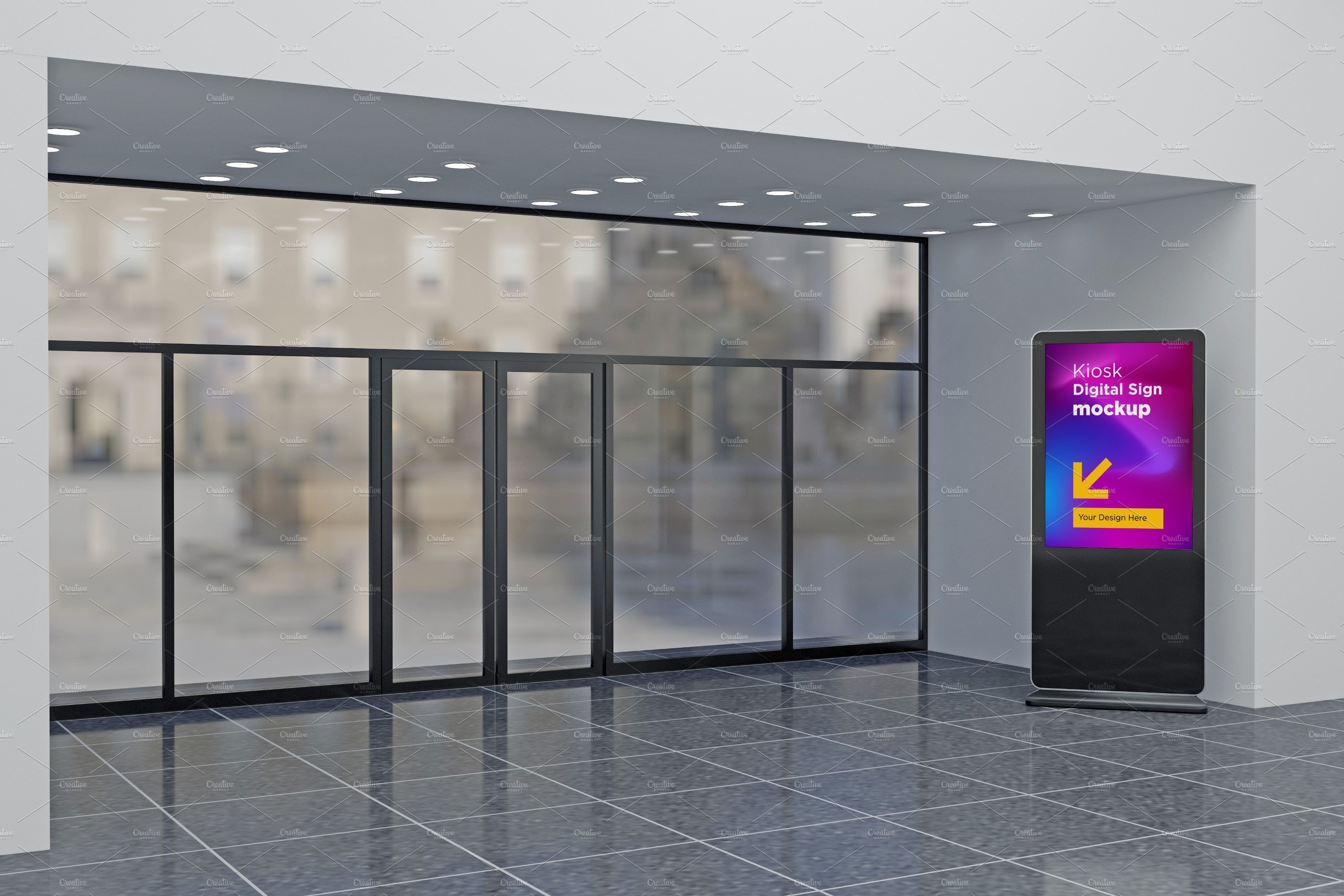 Kiosk Digital Sign Mockup cover image.