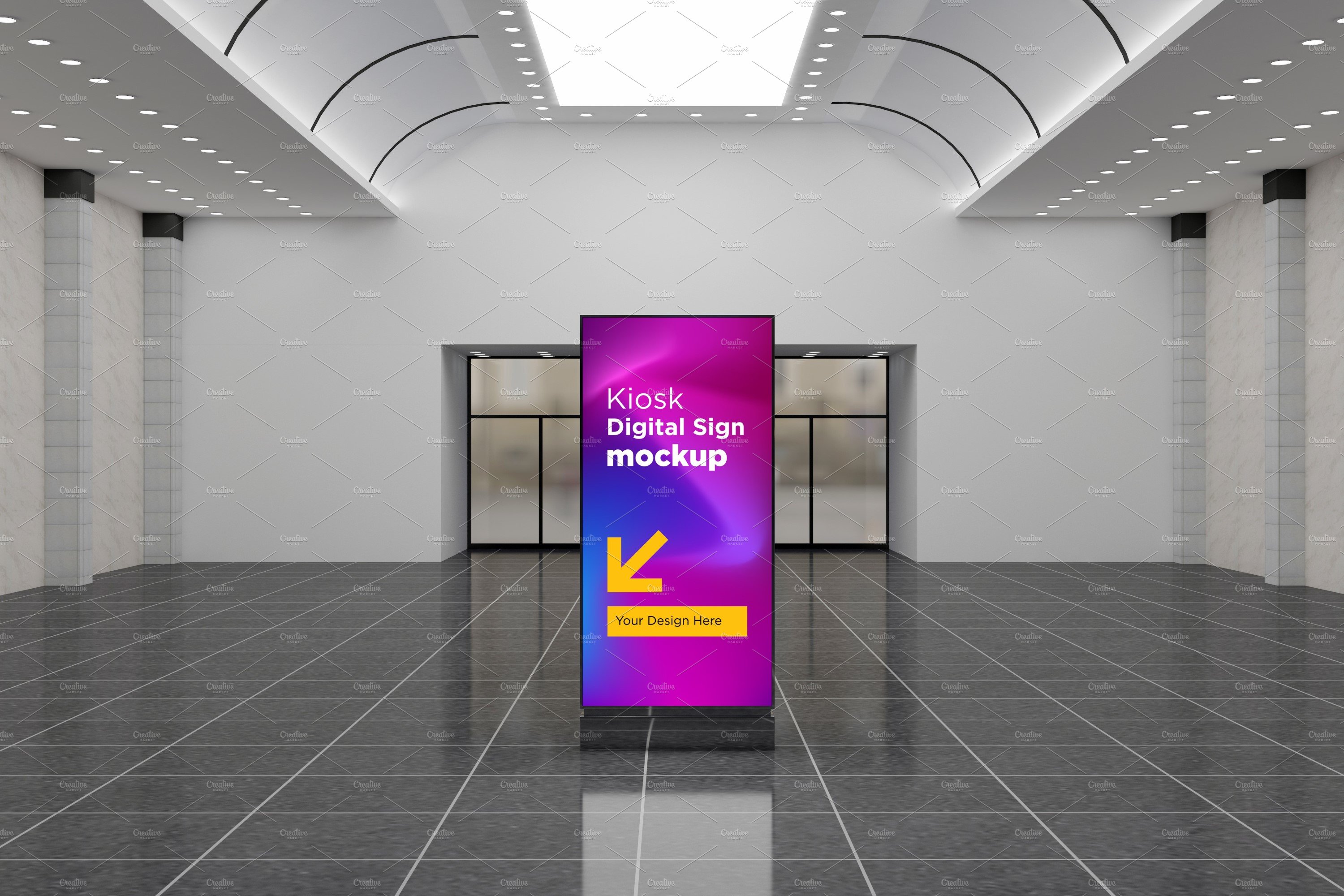 Kiosk Digital Sign Mockup cover image.