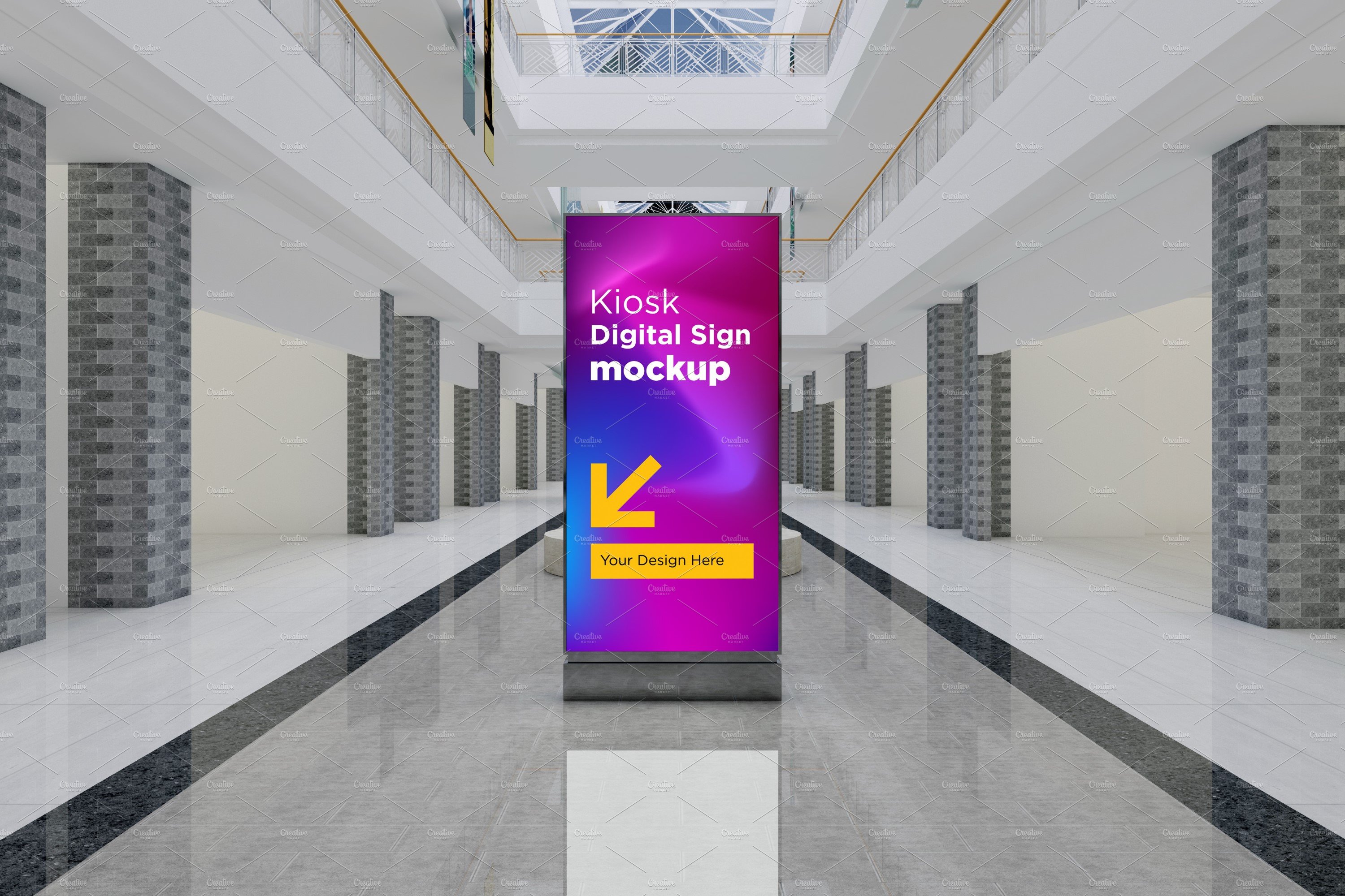 Kiosk Digital Sign Mockup cover image.