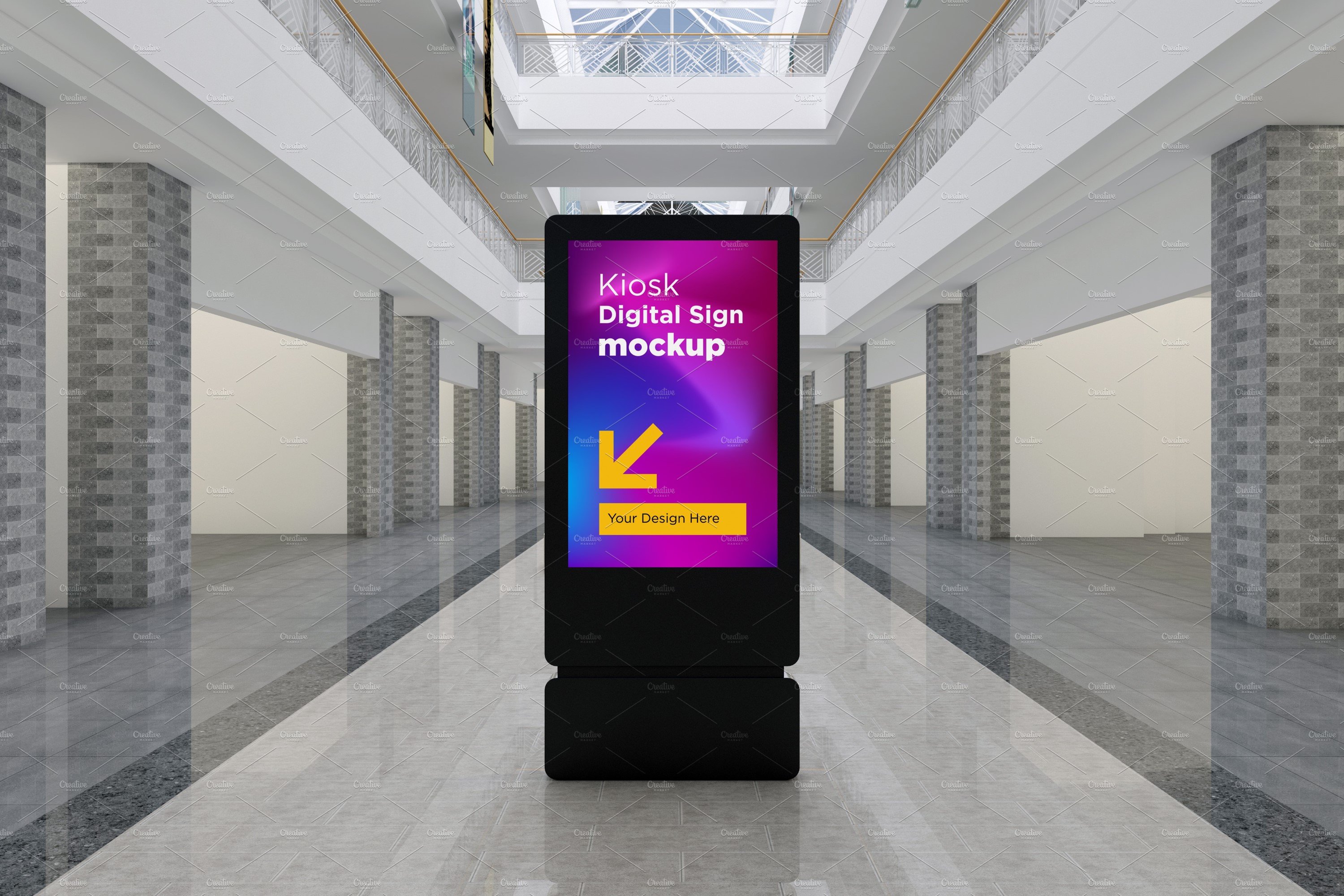 Kiosk Digital Sign Mockup cover image.