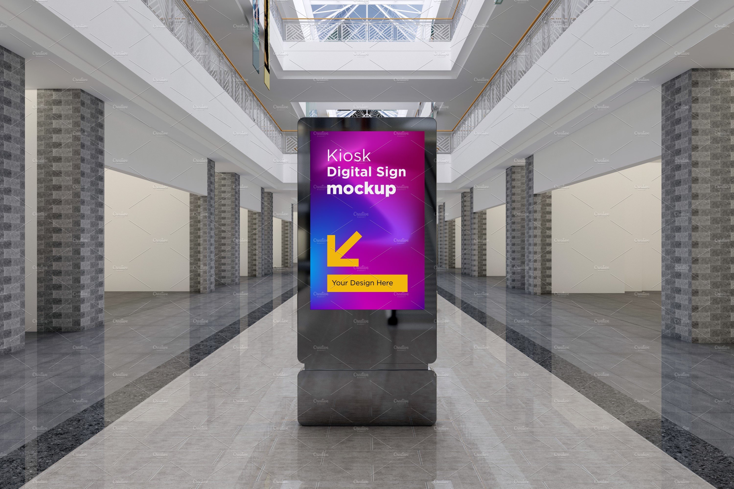 Kiosk Digital Sign Mockup cover image.