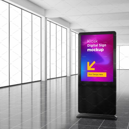 Kiosk Digital Sign Mockup cover image.