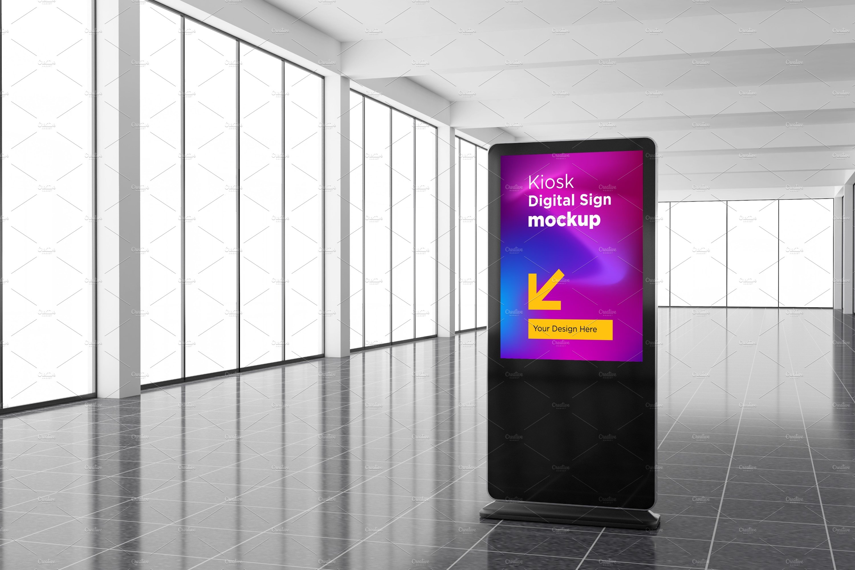 Kiosk Digital Sign Mockup cover image.