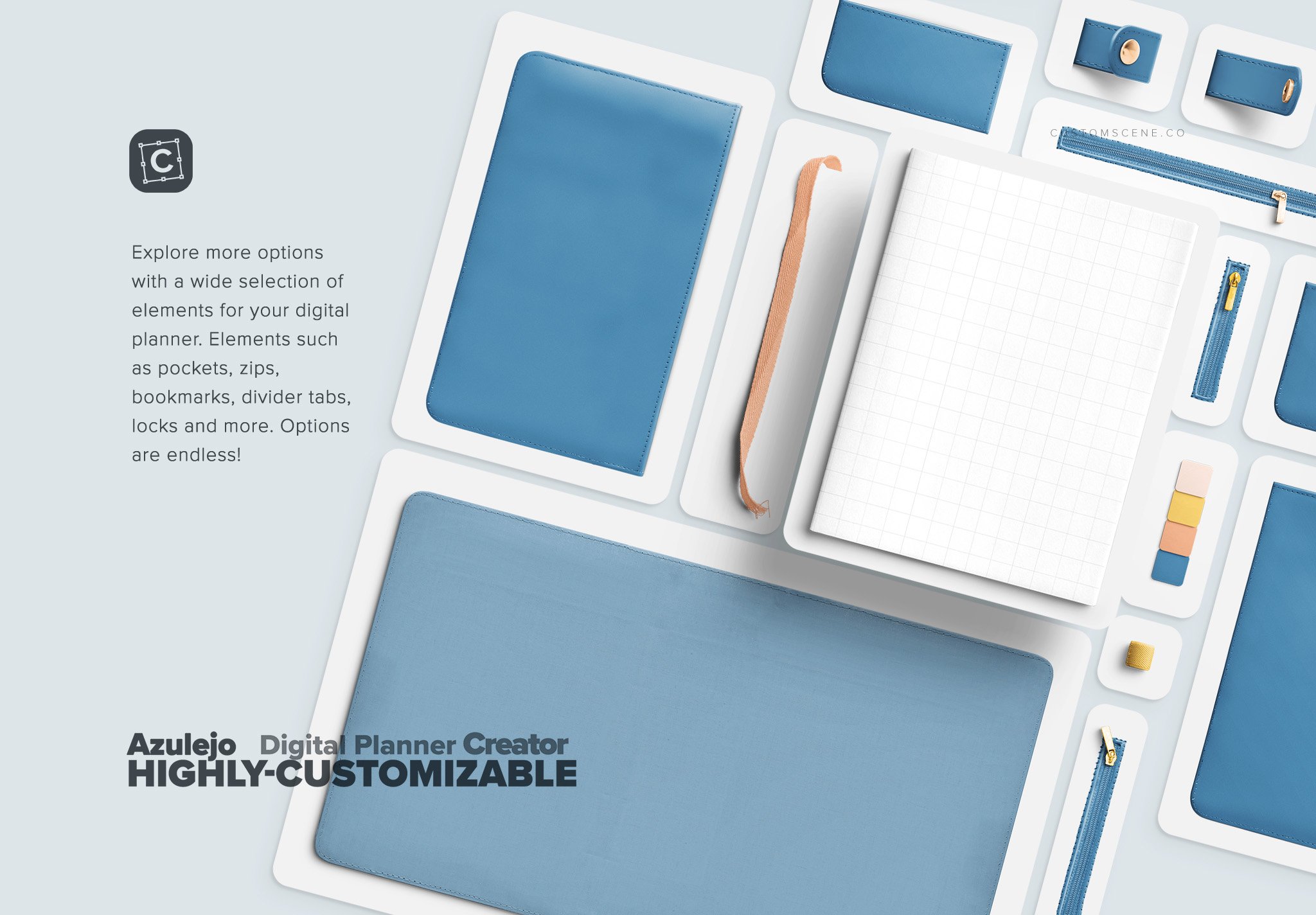 digital planner creator azulejo 03 highly customizable customscene 448