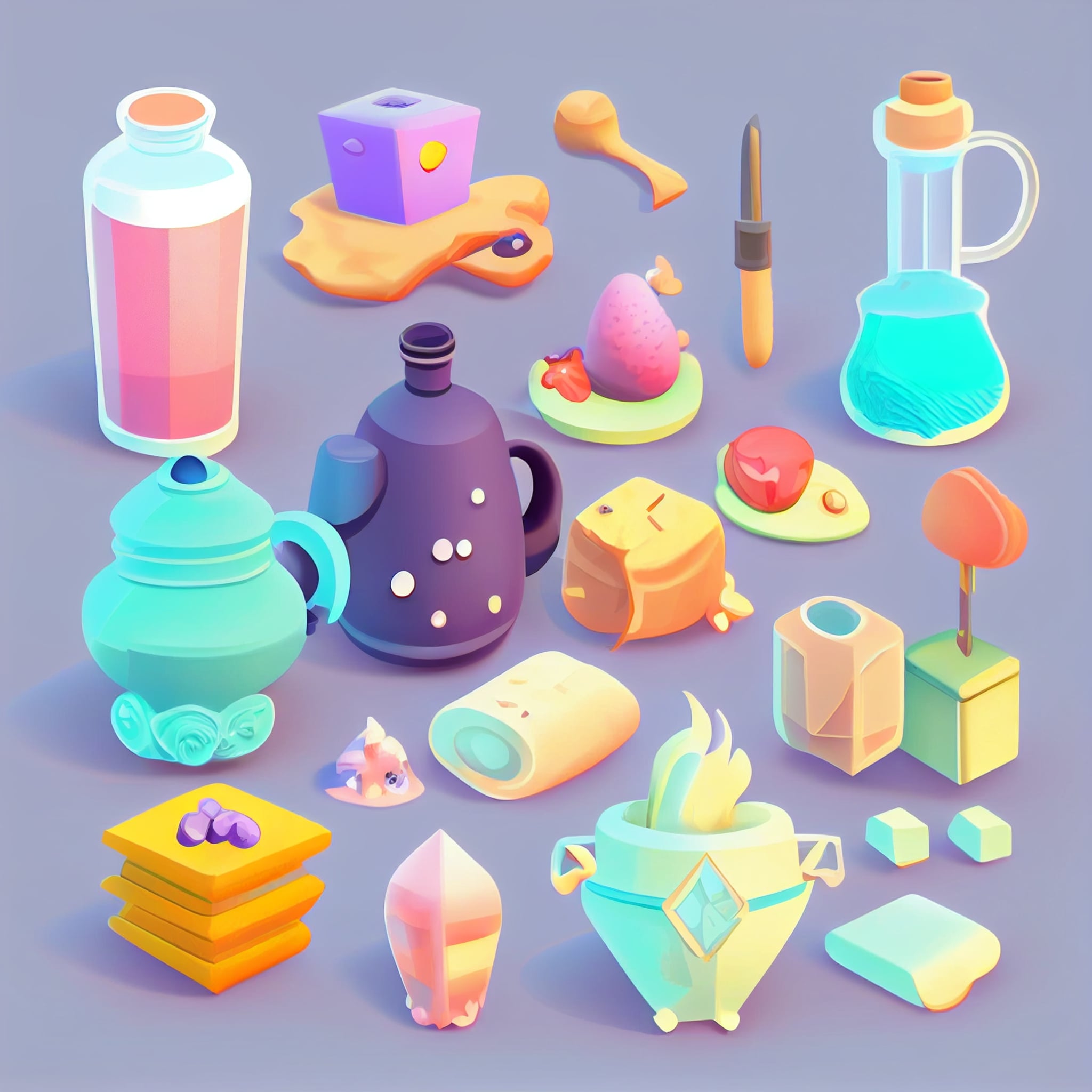 Bunch of objects that are on a table.