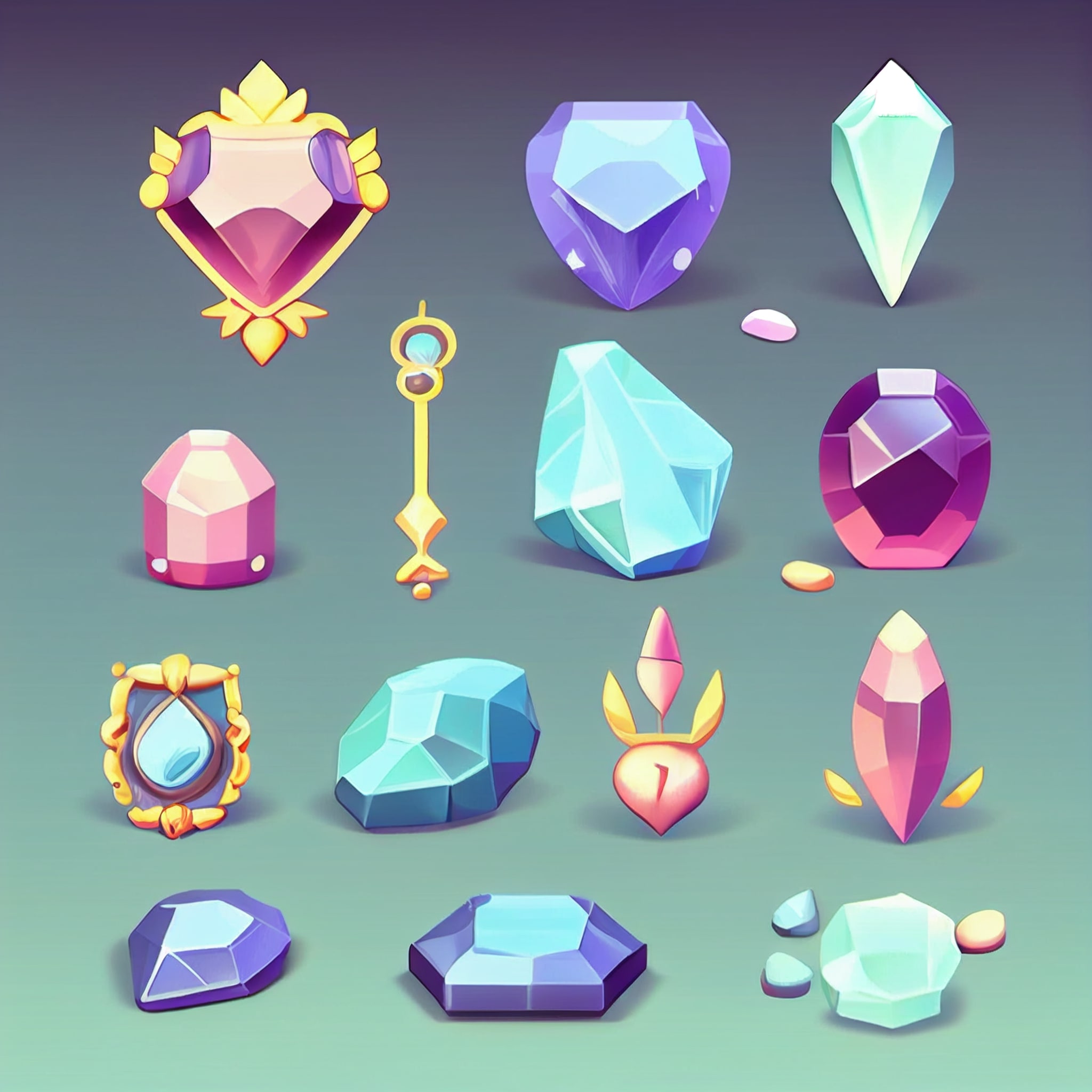 Bunch of different types of jewels.