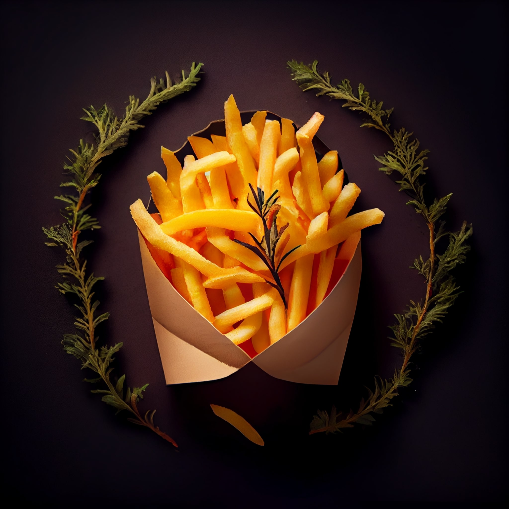 digitaldoodles realistic food photography fries top view photor 4f91b3df 6261 468f bfbd cd133dd32a60 341