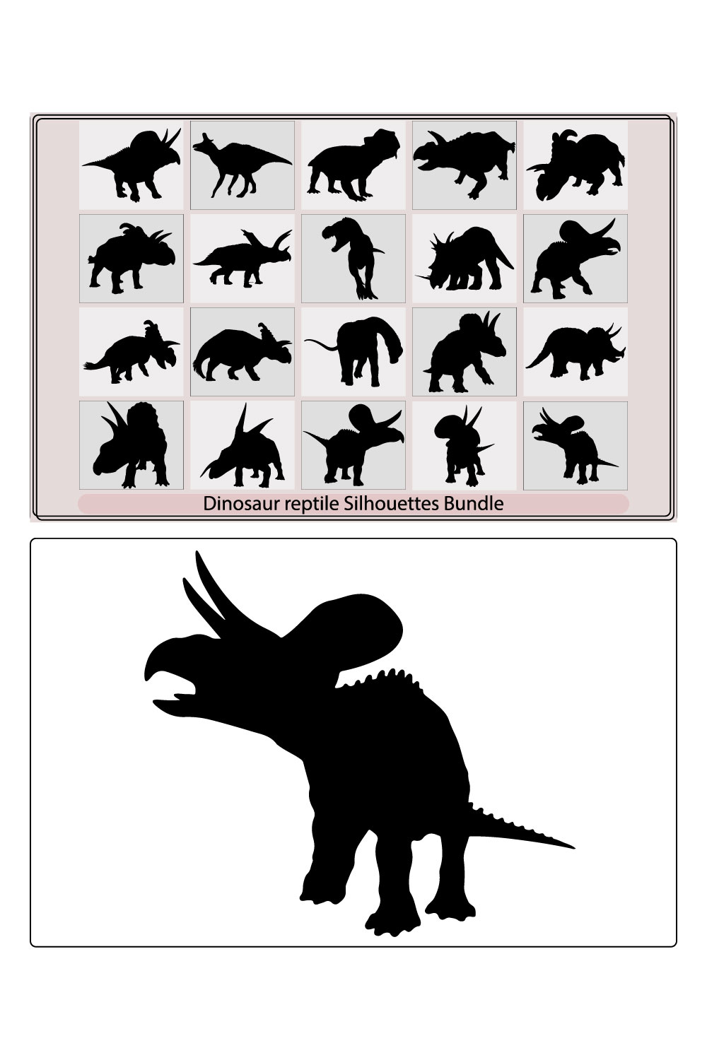 Dinosaurs and Jurassic dino monsters icons,Set silhouettes of dinosaurs,Dinosaur t-rex silhouettes set pinterest preview image.