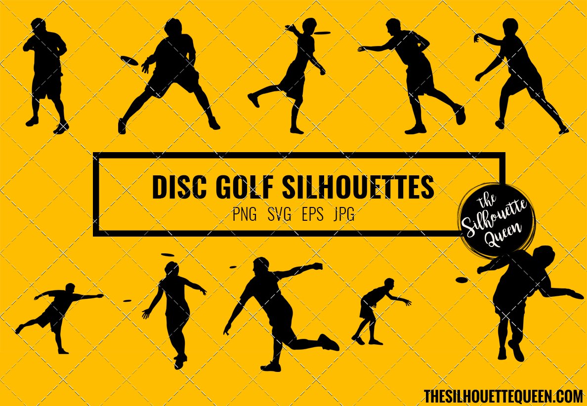 Disc golf silhouette vector cover image.