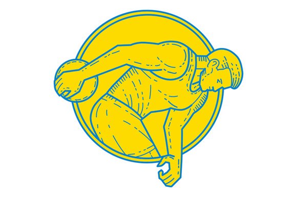 Discus Throw Athlete Side Circle cover image.