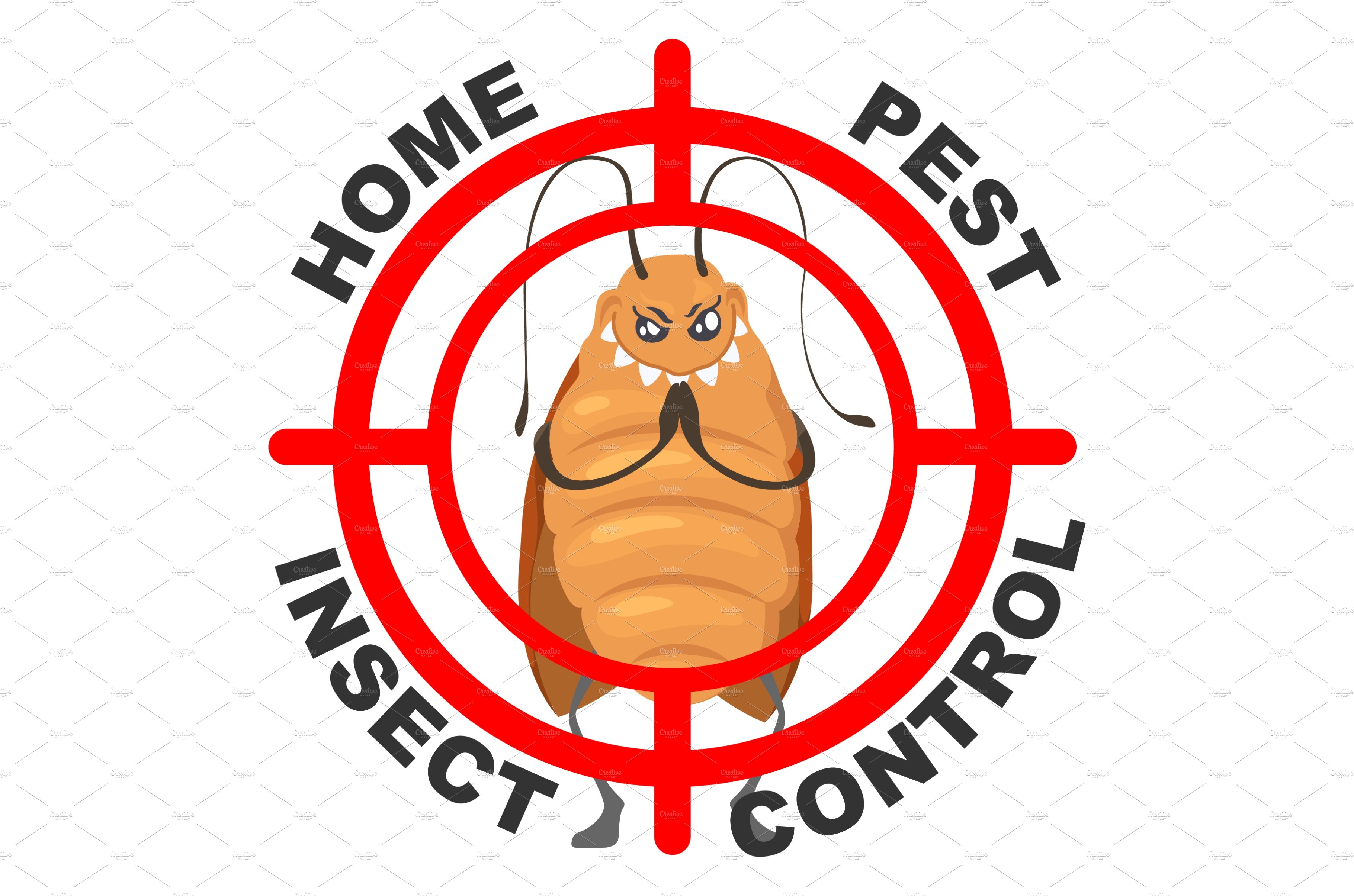 Home pest insect control vector sign cover image.
