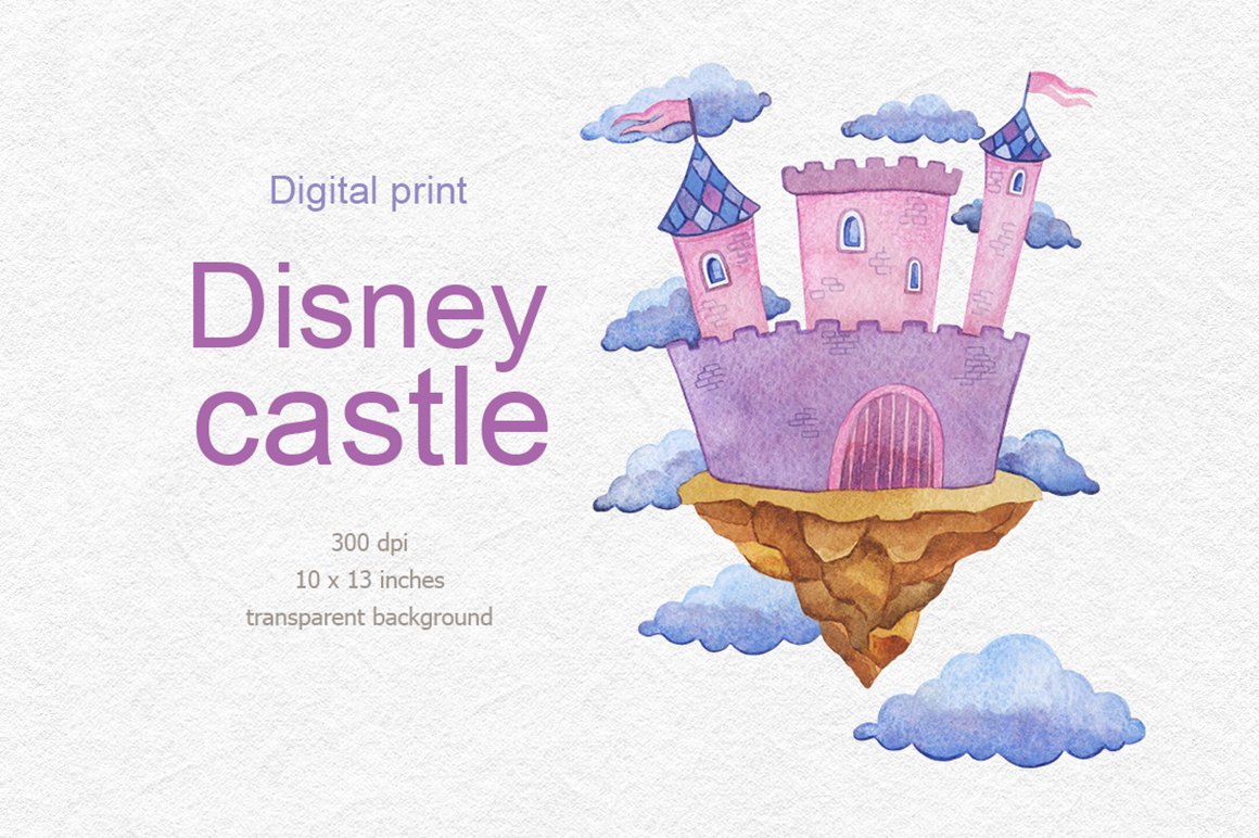 Disney castle clipart cover image.