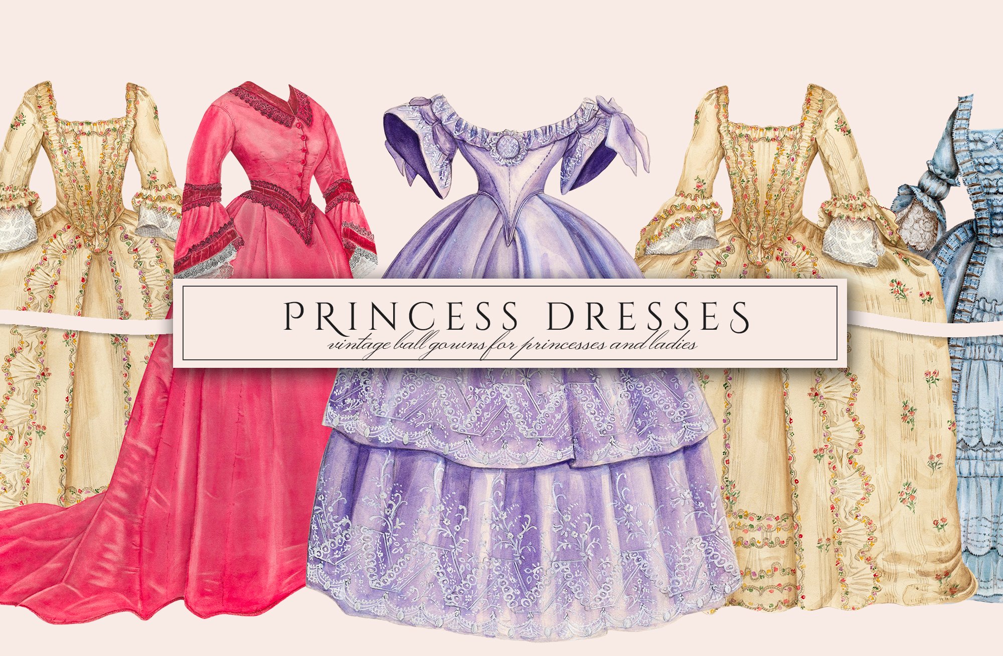 old time princess dresses