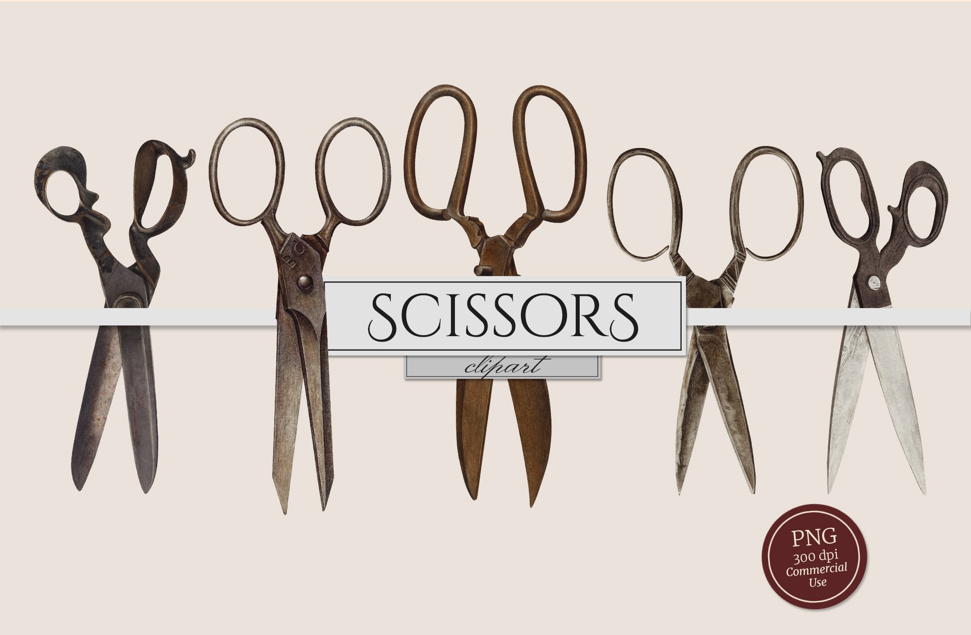 Scissors Clipart Set cover image.