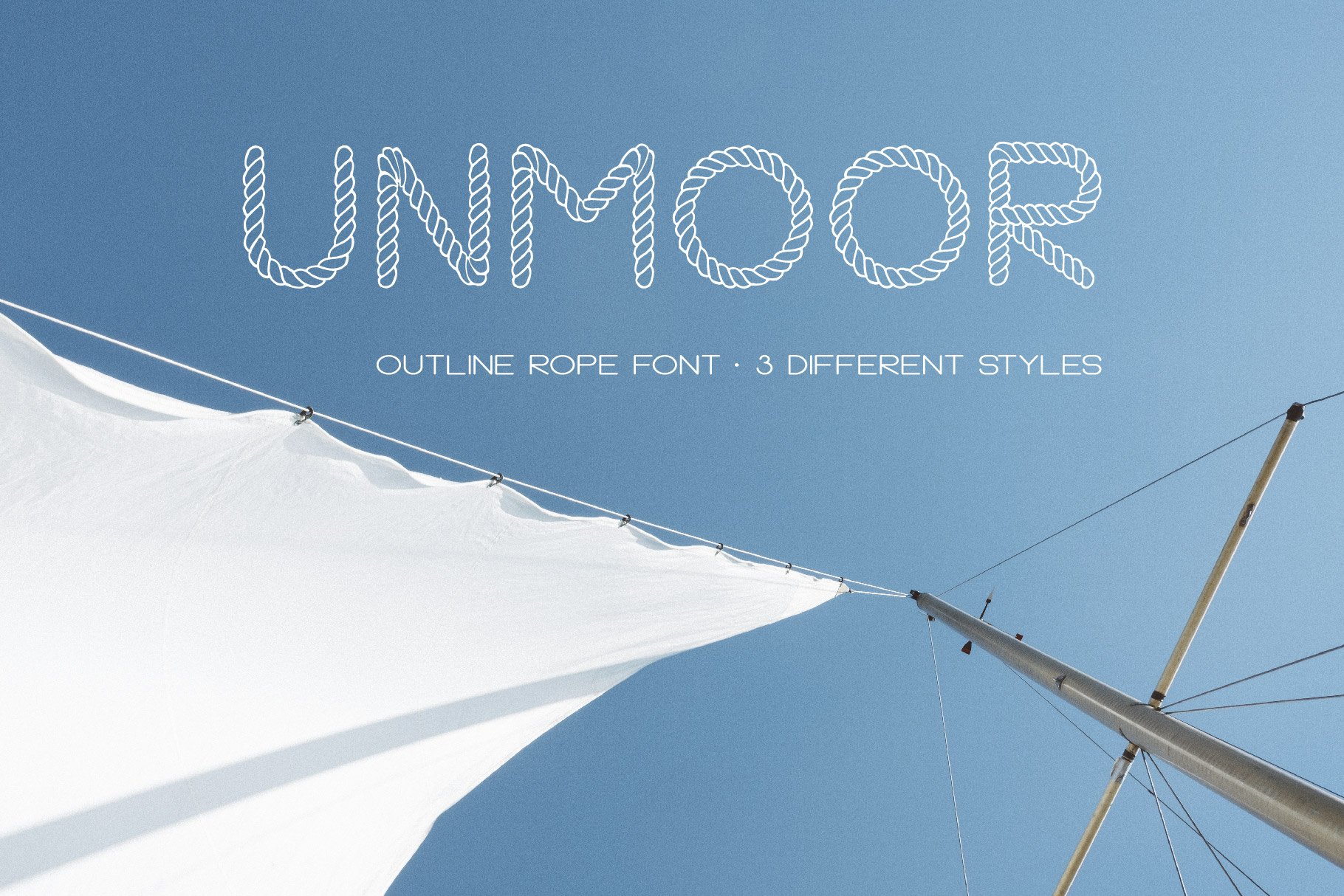 Unmoor - Color and Outline Rope Font preview image.