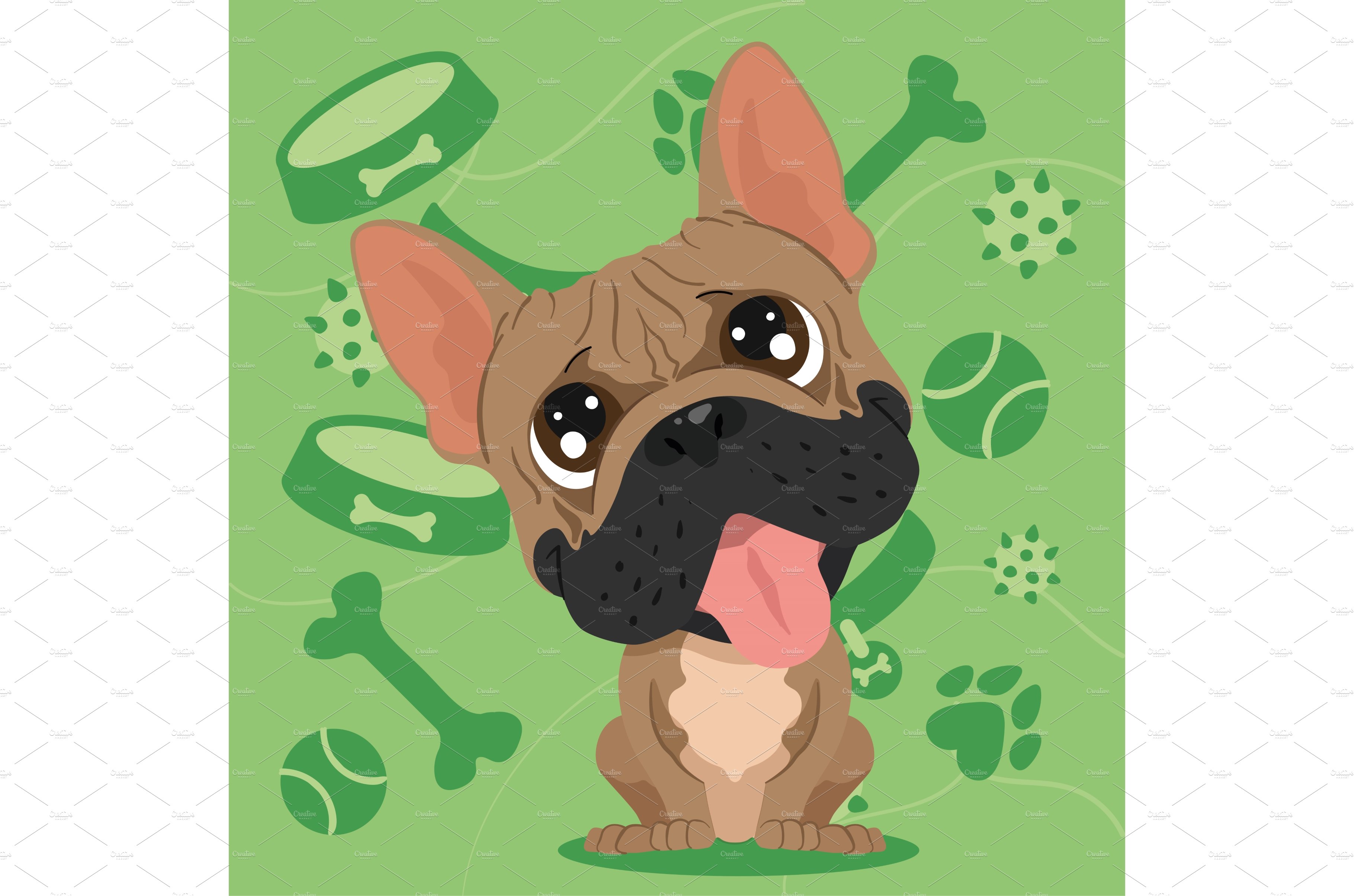 Isolated cute french bulldog dog cover image.