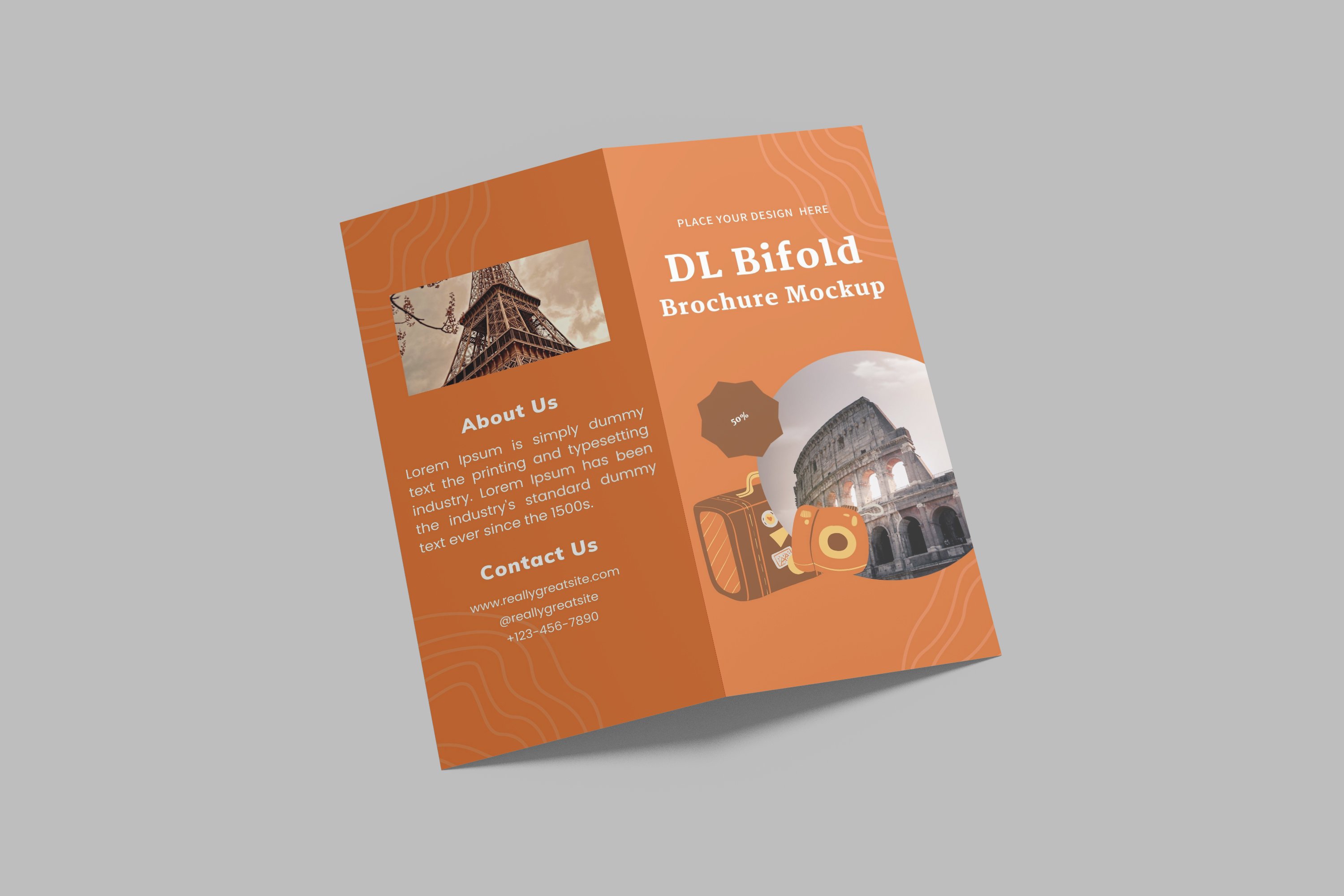 DL Bifold Brochure Mockup preview image.