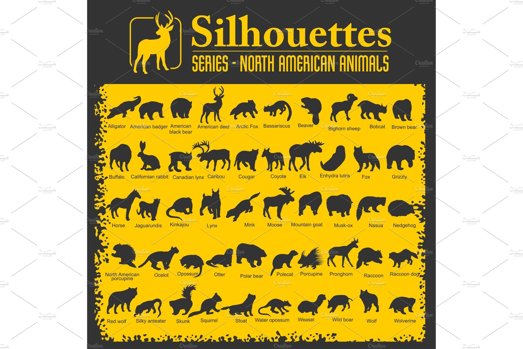 Silhouettes - North American animals cover image.