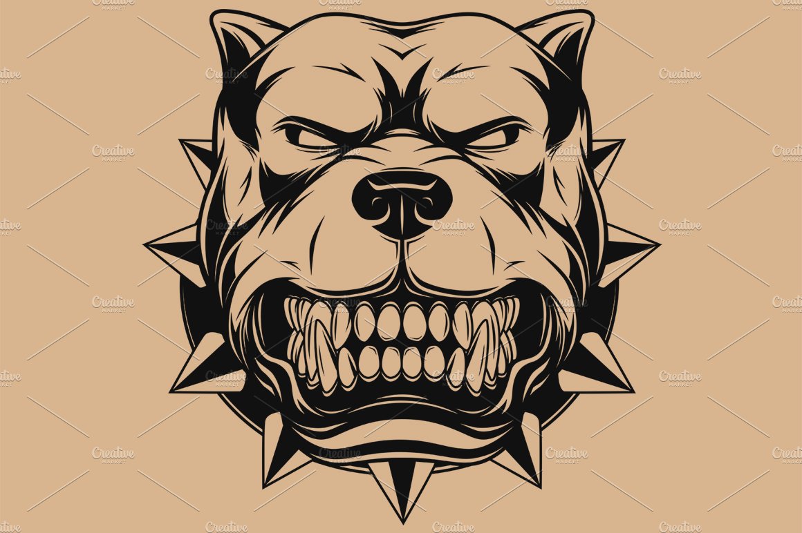 Angry Pitbull Dog coloring page - Download, Print or Color Online for Free