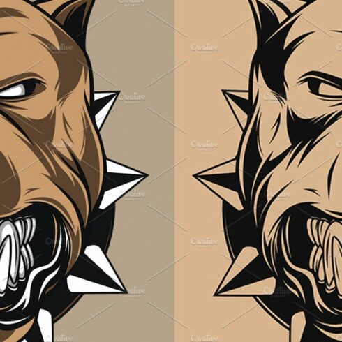 Vector illustration Angry pitbull cover image.