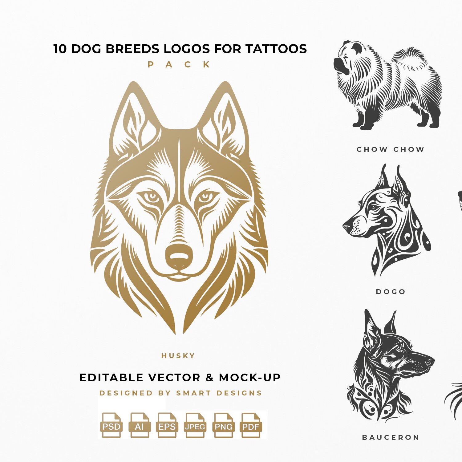 dog breeds logos for tattoos pack x10 1 119
