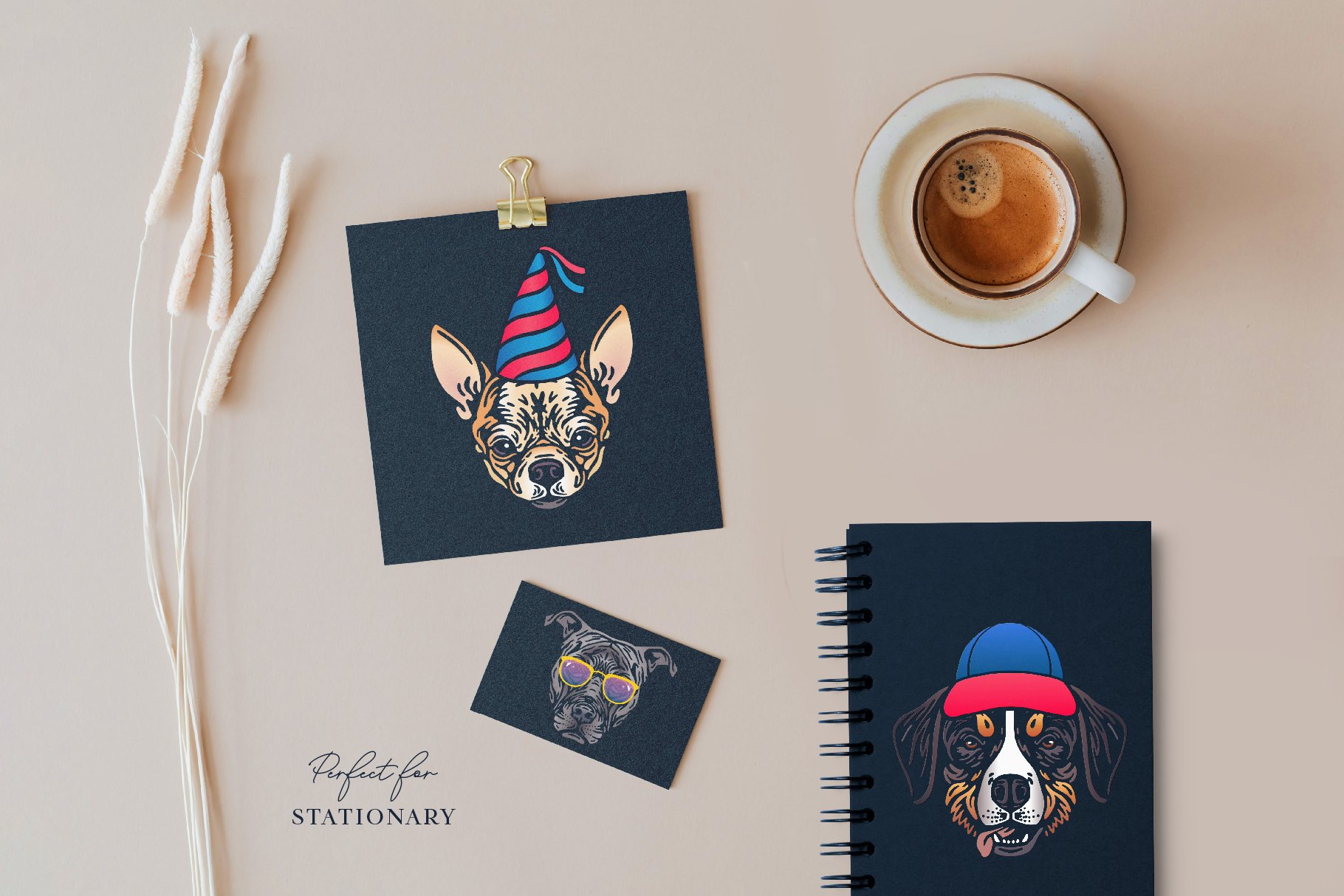 dog prtraits extras pets stationary examples 615