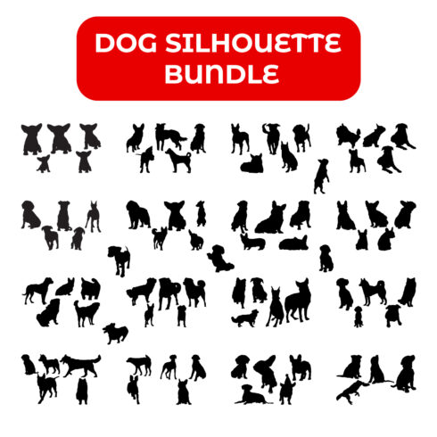 Dog silhouette collection bundle cover image.
