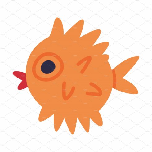 Cute puffer fish. Side view of cover image.