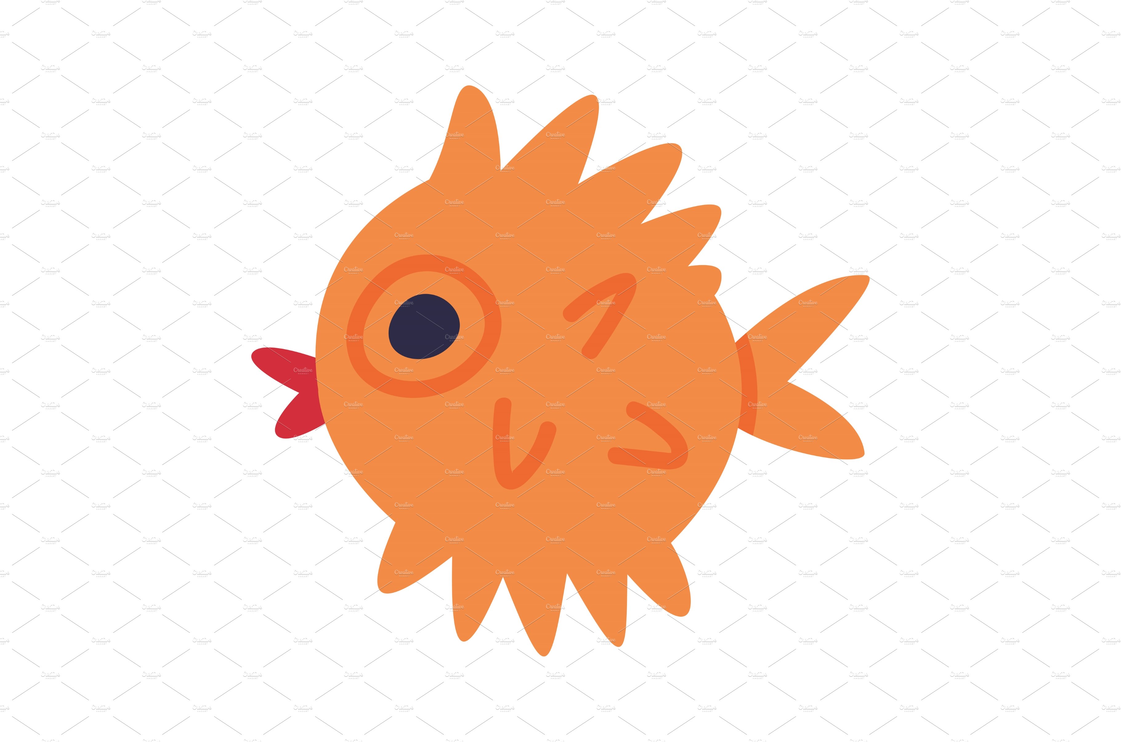 Cute puffer fish. Side view of cover image.