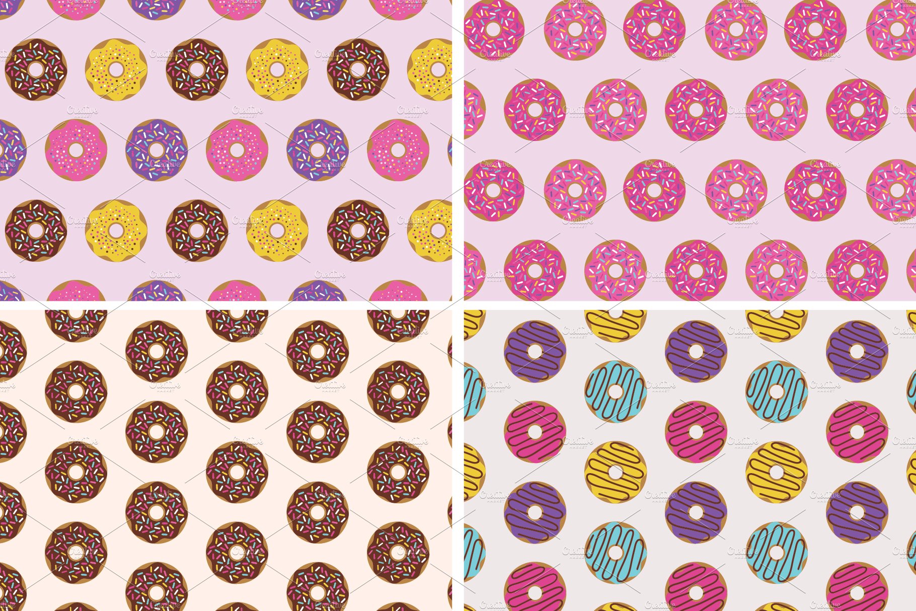 donut seamless pattern 07 714