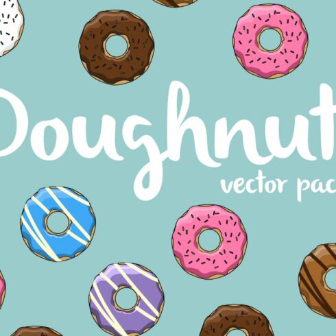 Doughnuts vector pack cover image.