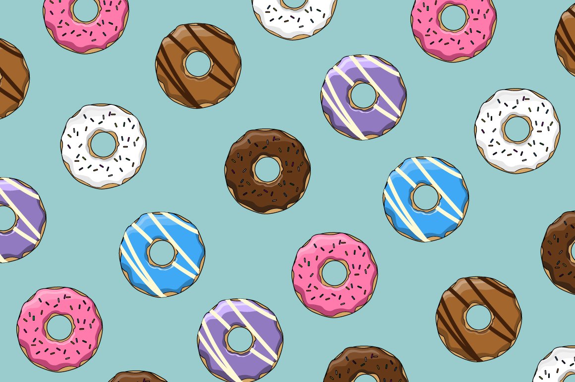 Doughnuts vector pack preview image.