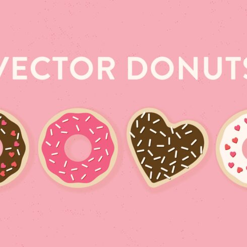 Vector Sprinkle and Heart Donuts cover image.