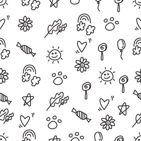 Doodles arts seamless pattern Bundle-1 cover image.