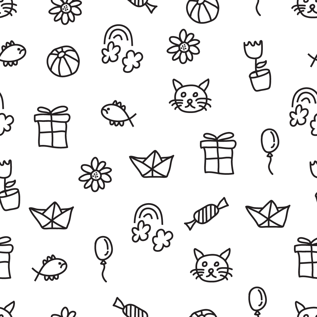 doodle art seamless pattern 5 726