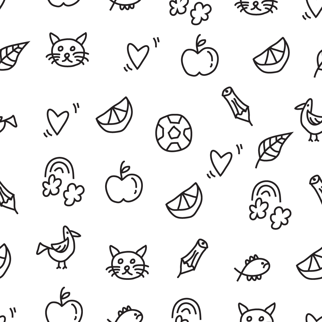 doodle art seamless pattern 6 696