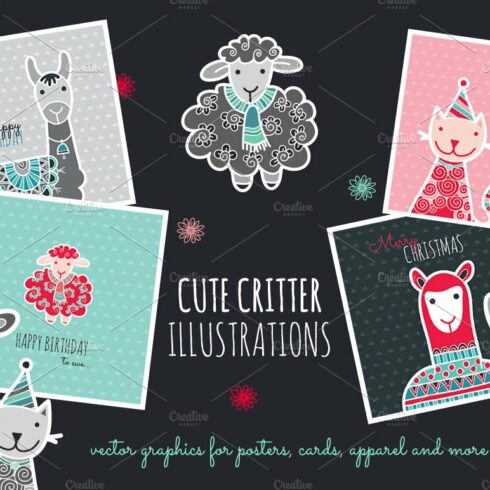 Cute Doodle Critters Vector Graphics cover image.