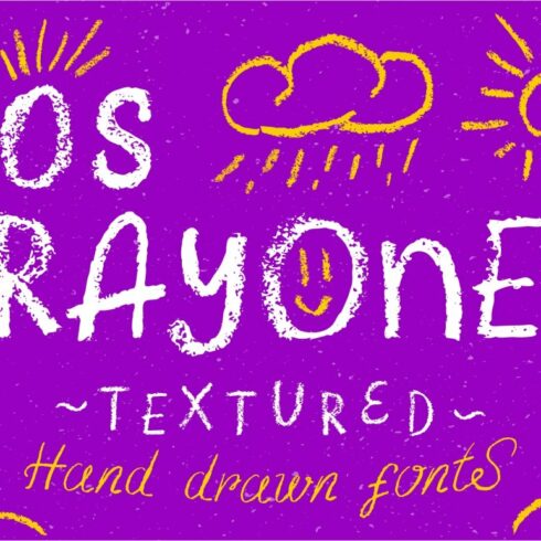 Dos Crayones 2 textured fonts cover image.
