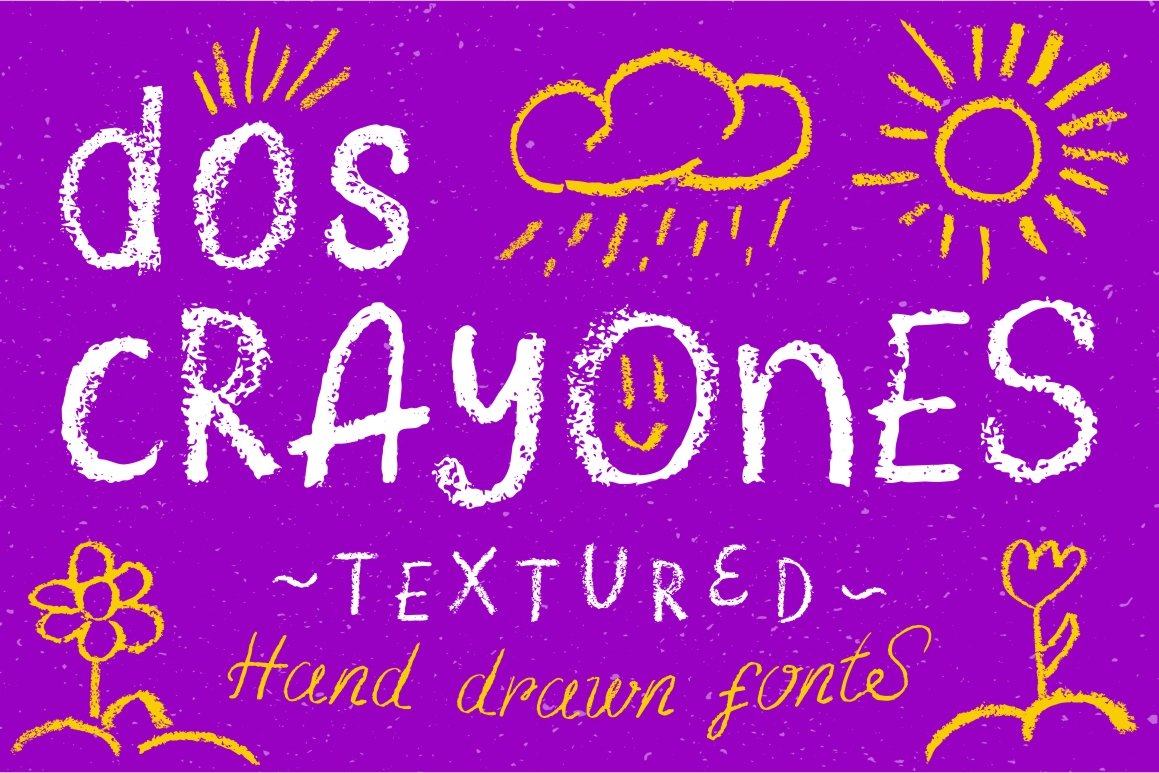 Dos Crayones 2 textured fonts cover image.