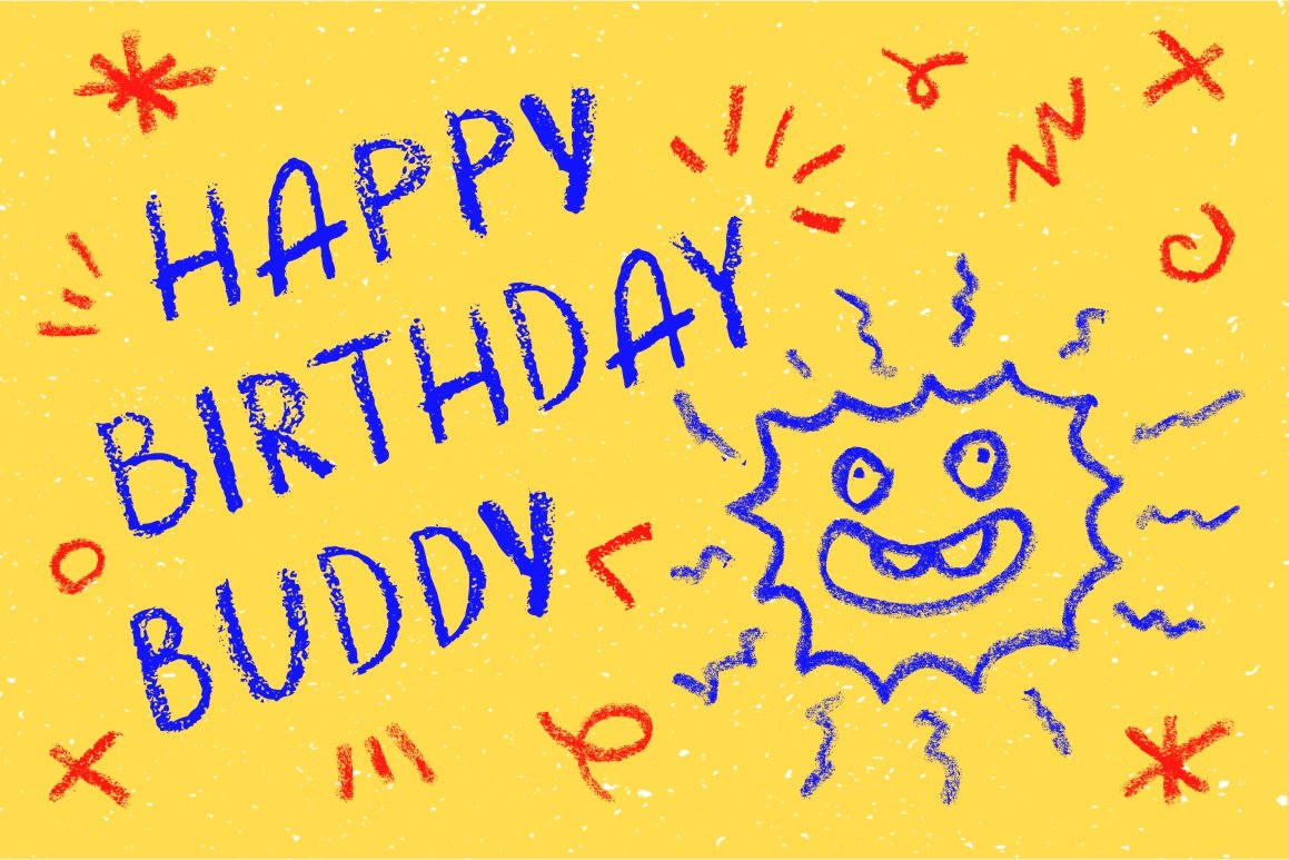 dos crayones uppercase cute happy birthday font 253