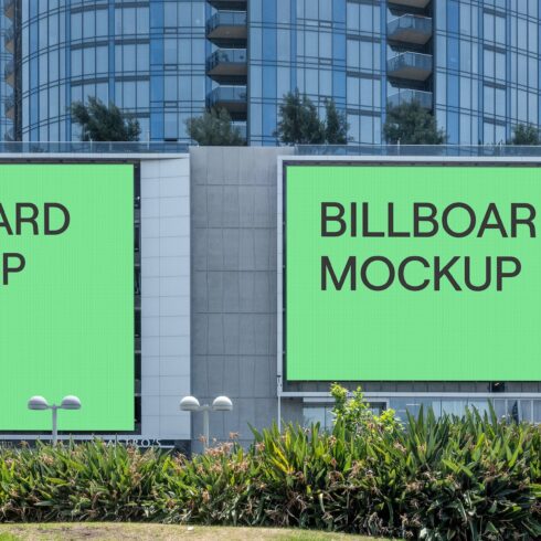 Two Screen City Billboard Mockup PSD cover image.
