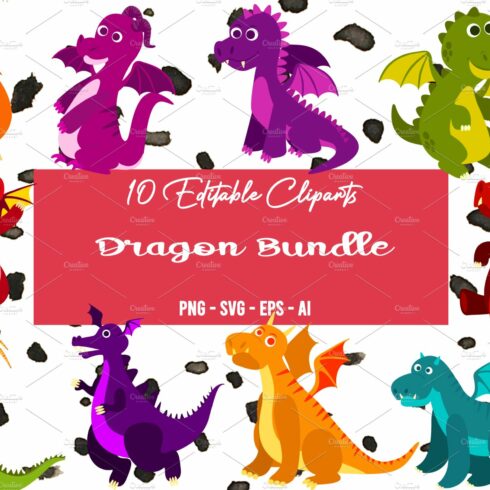 Dragon Clipart Set cover image.