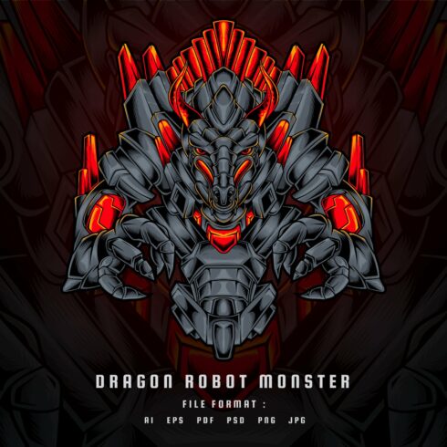 Dragon Mecha Vector Illustration cover image.
