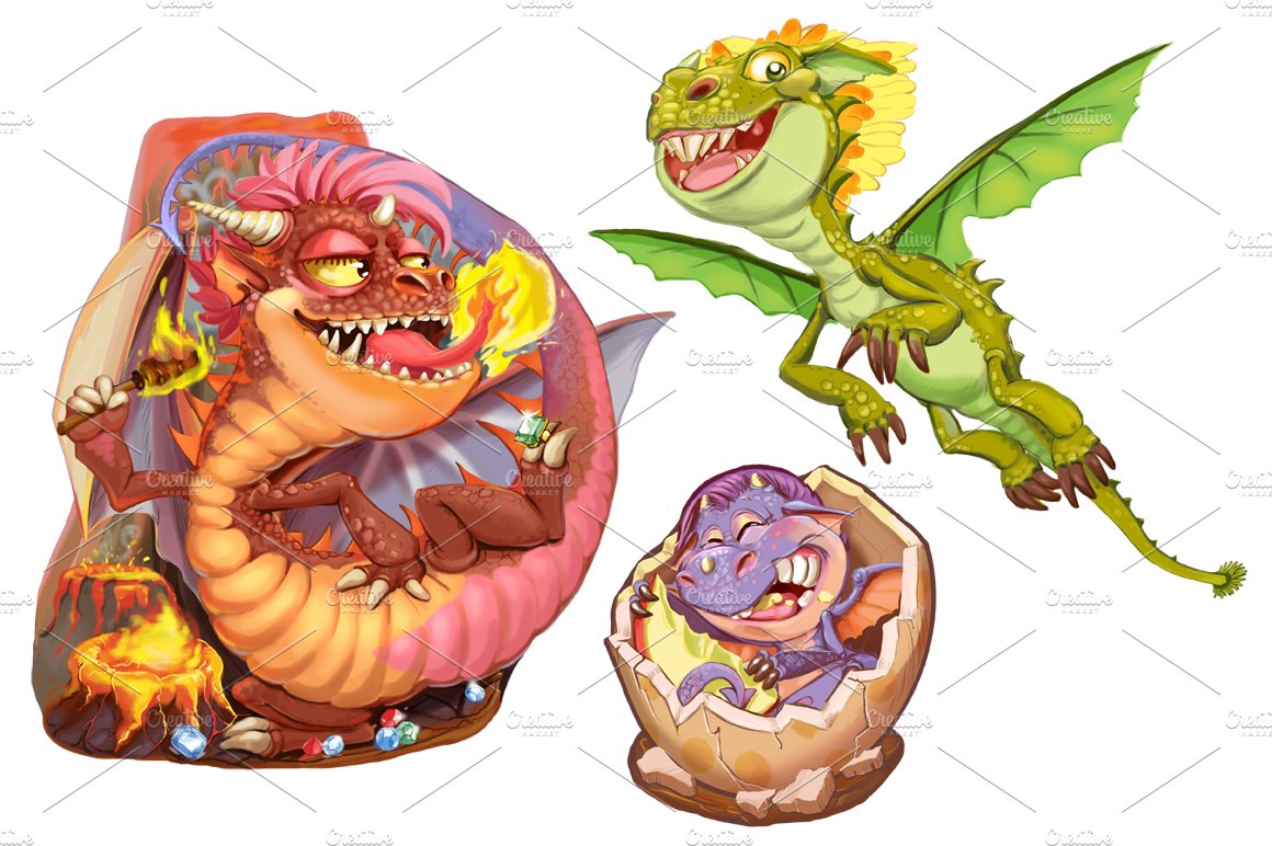 Seven fairy dragons. preview image.