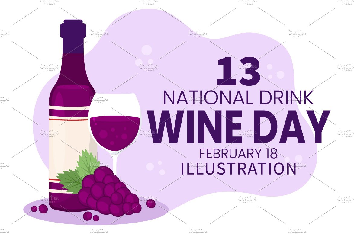 13 Drink Wine Day Illustration cover image.