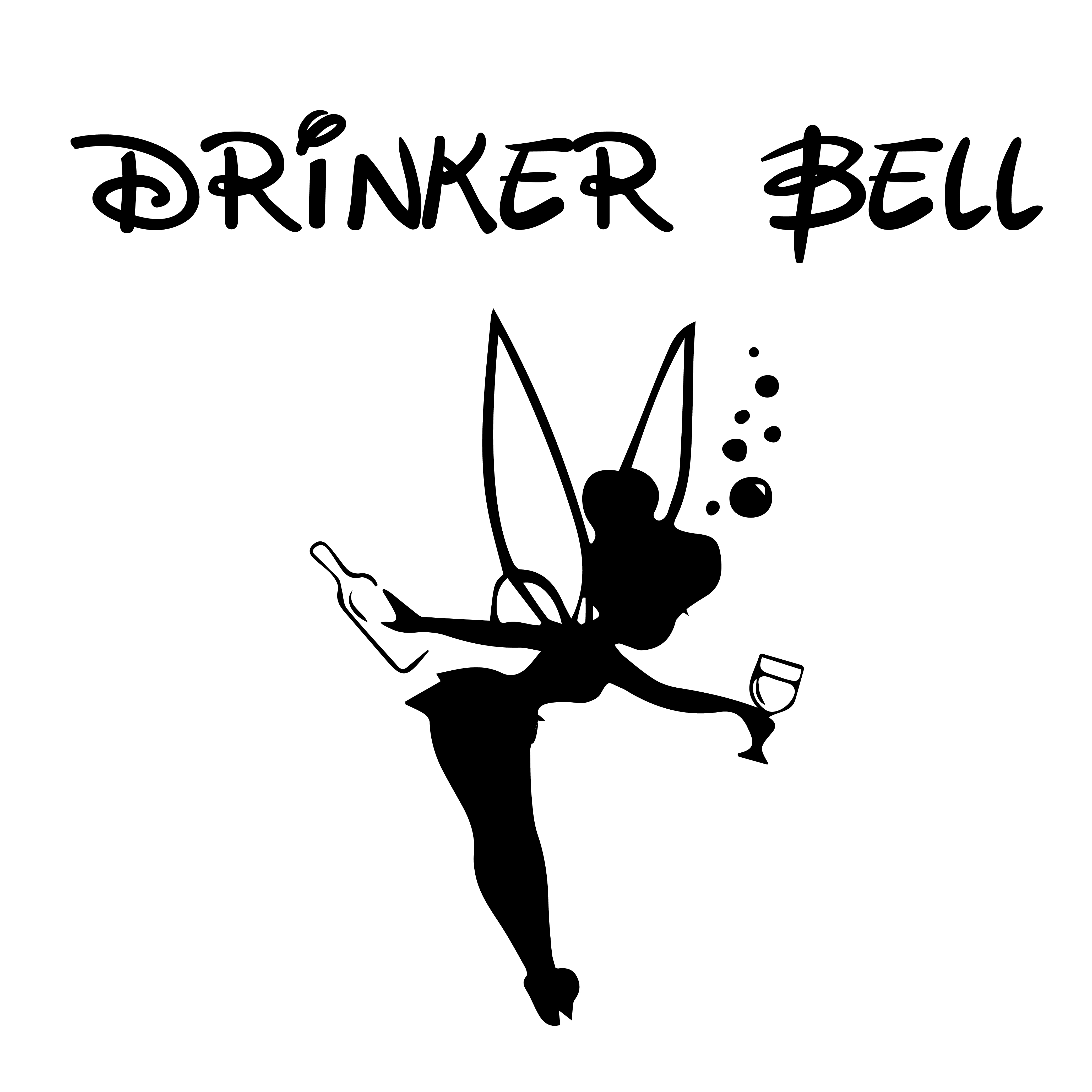 Drinker Bell T shirt design -( SVG - JPG - PNG ) Included cover image.