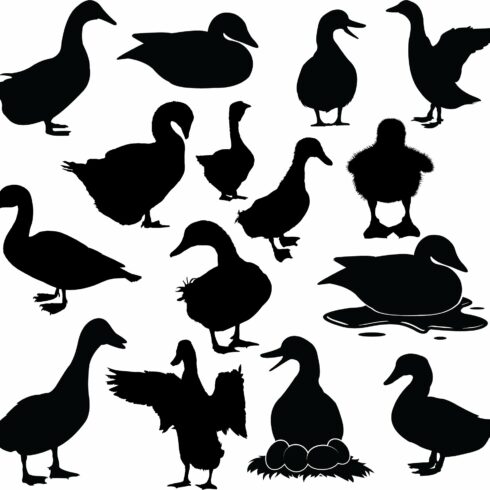 Duck Silhouette Clipart cover image.