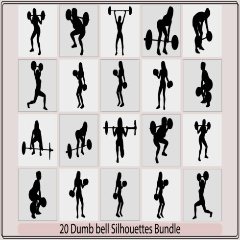 Athletic woman holding dumbbells and doing crossfit,Female bodybuilder lifting dumbbells silhouette cover image.