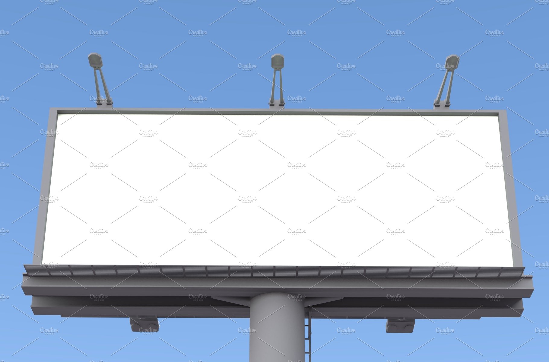 Blank billboard. 3D rendering cover image.